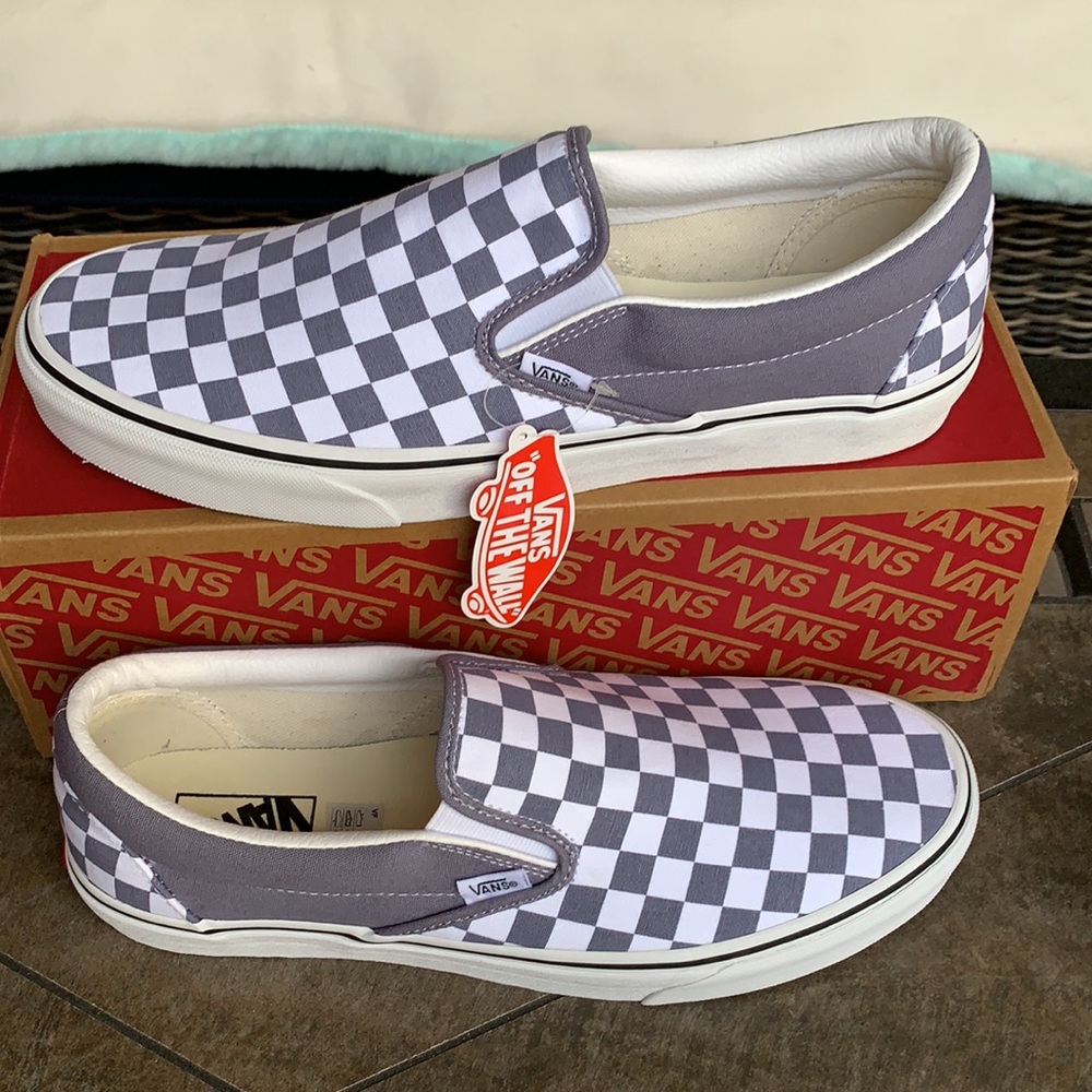 VANS CLASSIC SLIP ON CHECKERBOARD Blgrnt/TRWHT WMN - Picture 4 of 15
